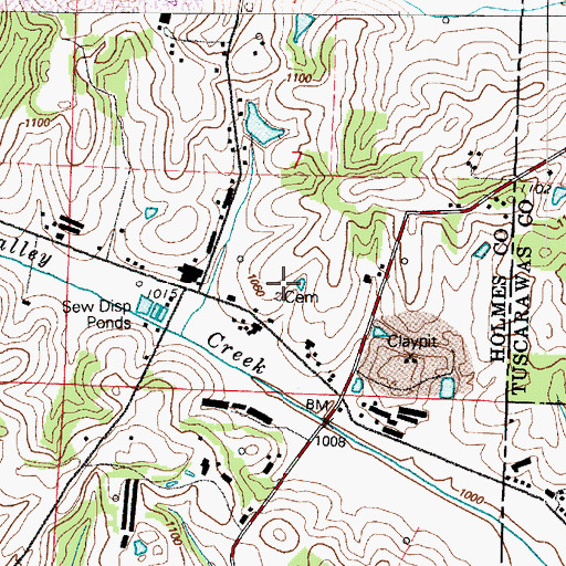 Topographic Map of Union Valley School, OH
