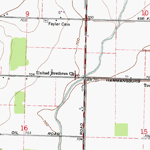 Topographic Map of United Brethren Church, OH