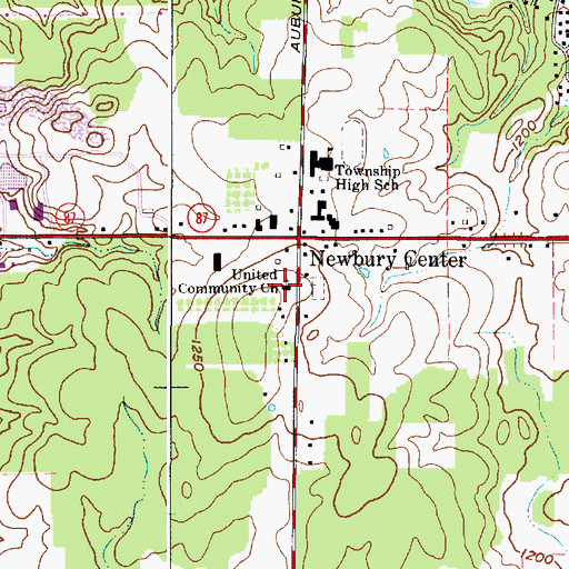Topographic Map of United Community Church, OH