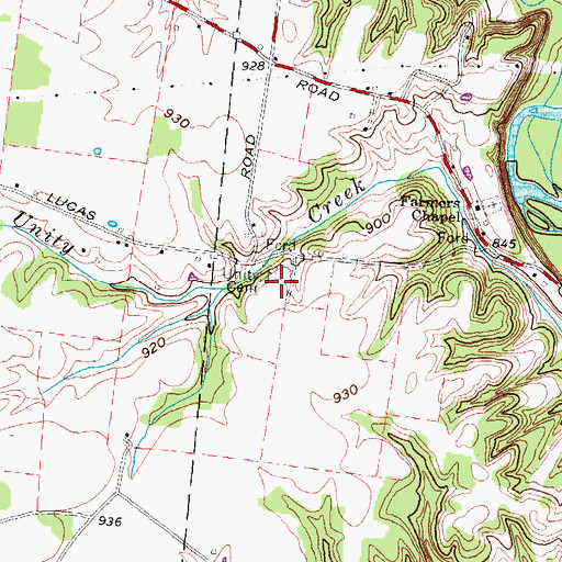 Topographic Map of Unity Cemetery, OH