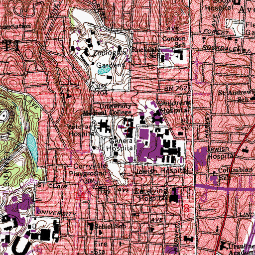 Topographic Map of University Medical College, OH