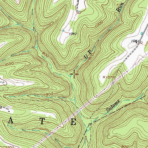 Topographic Map of Up Run, OH