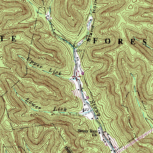 Topographic Map of Upper Lick, OH