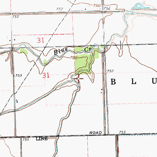 Topographic Map of Upper Prairie Creek, OH