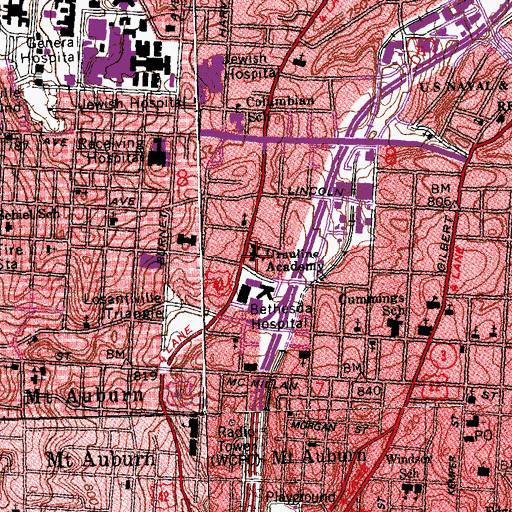 Topographic Map of Ursuline Academy, OH