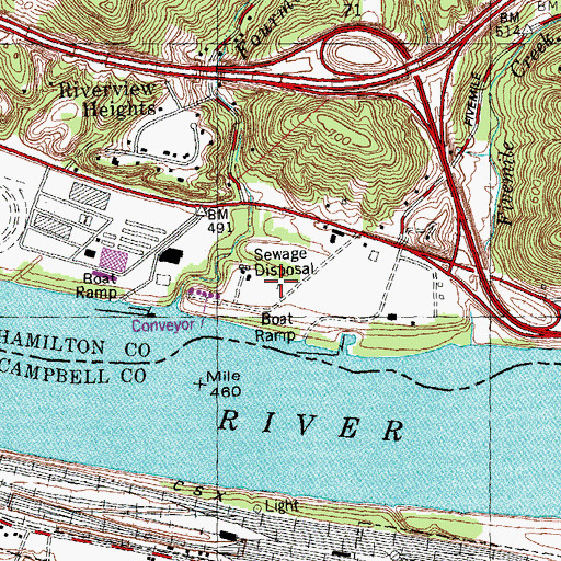 Topographic Map of Usce Test Laboratory, OH