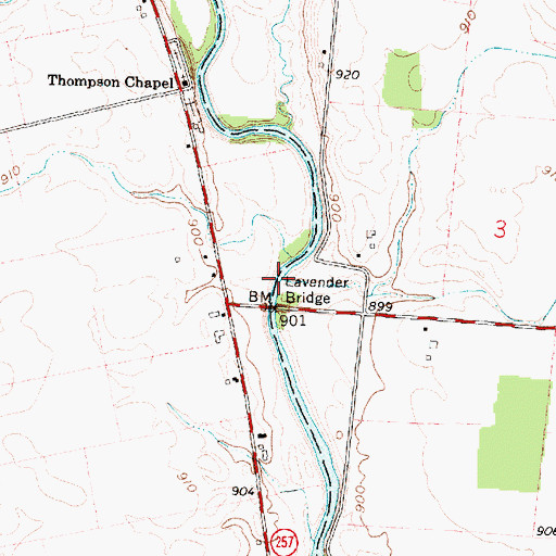 Topographic Map of Utz Run, OH