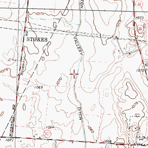 Topographic Map of Vallery Ditch, OH