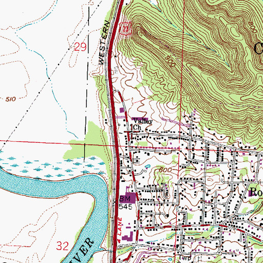 Topographic Map of Valley Church, OH