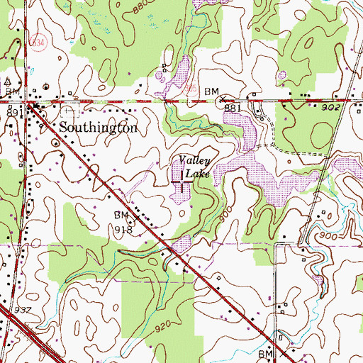 Topographic Map of Valley Lake, OH