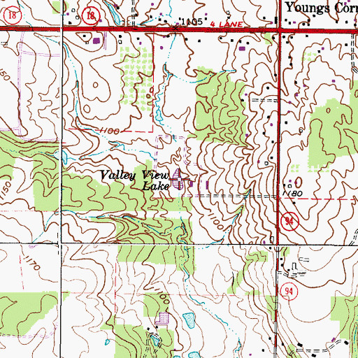 Topographic Map of Valley View Lake, OH