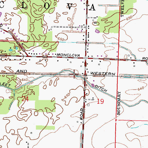 Topographic Map of Van Fleet Ditch, OH