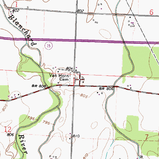 Topographic Map of Van Horn Cemetery, OH