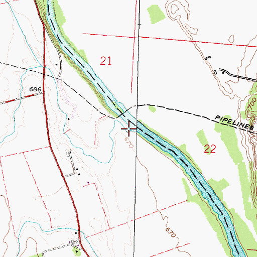 Topographic Map of Van Meter Run, OH