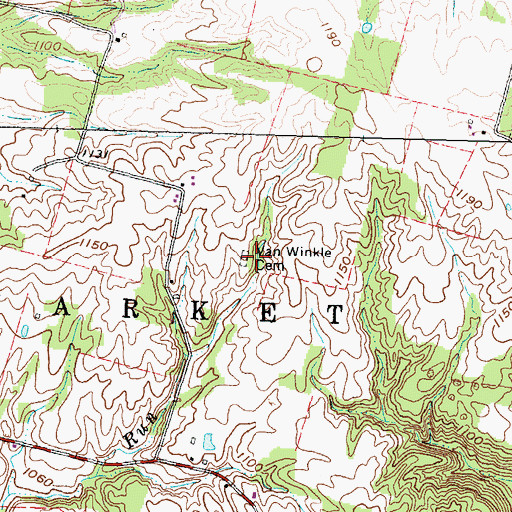 Topographic Map of Van Winkle Cemetery, OH