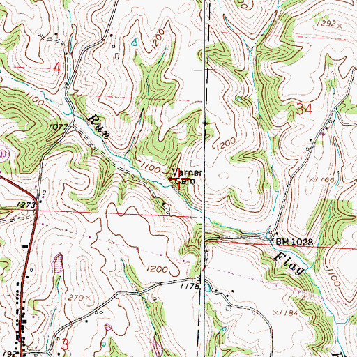 Topographic Map of Varner Cemetery, OH