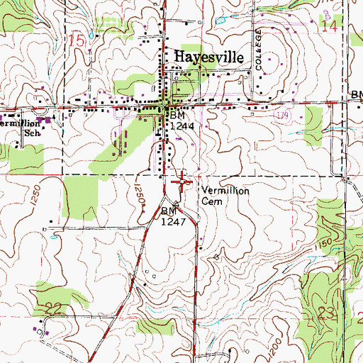 Topographic Map of Vermillion Cemetery, OH