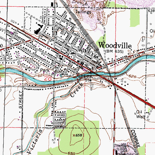 Topographic Map of Victoria Creek, OH