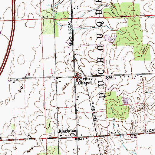 Topographic Map of Victory Chapel, OH