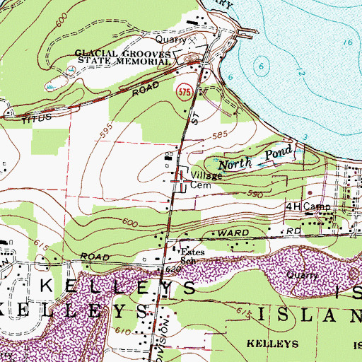 Topographic Map of Village Cemetery, OH