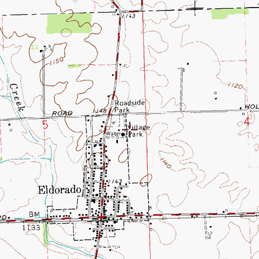 Topographic Map of Village Park, OH