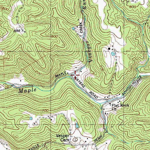 Topographic Map of Vinegar Run, OH