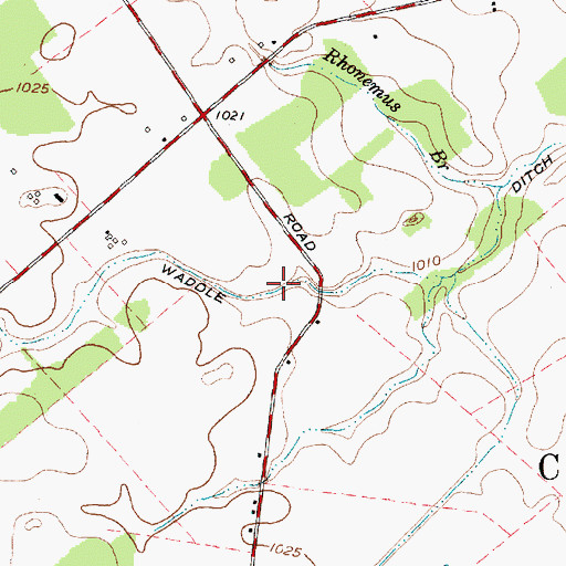 Topographic Map of Waddle Ditch, OH