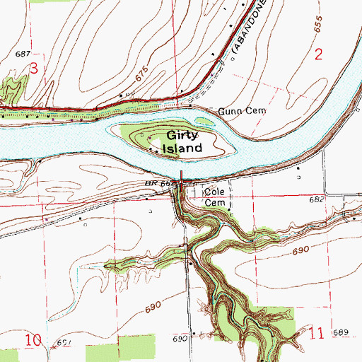Topographic Map of Wade Creek, OH