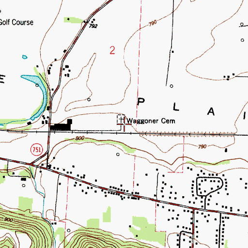 Topographic Map of Waggoner Cemetery, OH