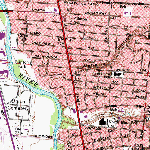 Topographic Map of Walhalla Hollow, OH