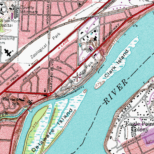 Topographic Map of Walbridge Park, OH