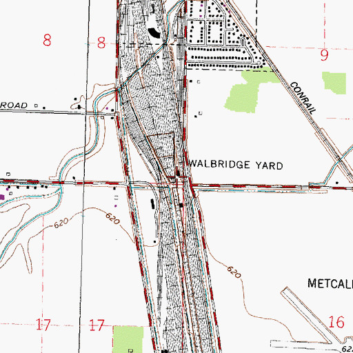 Topographic Map of Walbridge Yard, OH