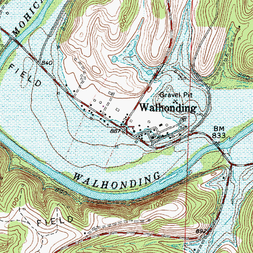 Topographic Map of Walhonding, OH