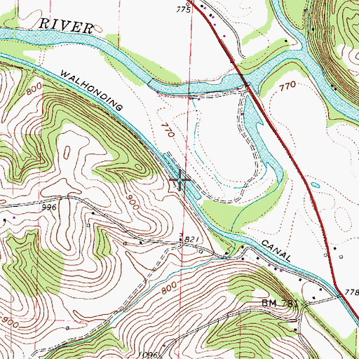 Topographic Map of Walhonding Canal, OH