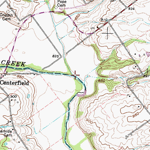 Topographic Map of Walnut Creek, OH