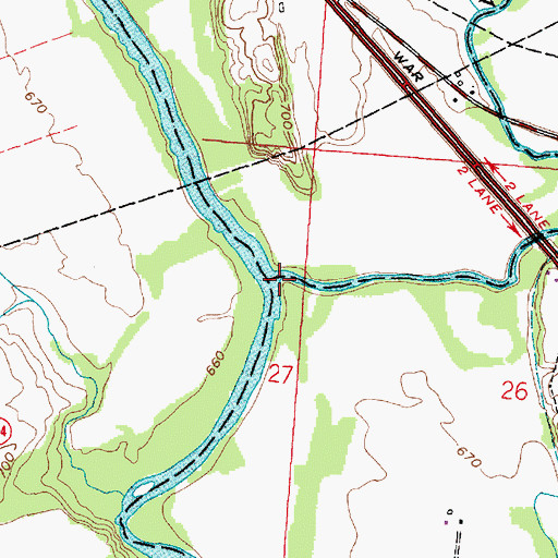 Topographic Map of Walnut Creek, OH