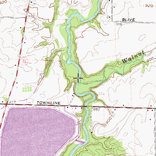 Topographic Map of Walnut Creek, OH