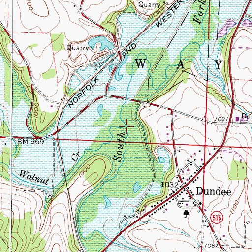 Topographic Map of Walnut Creek, OH