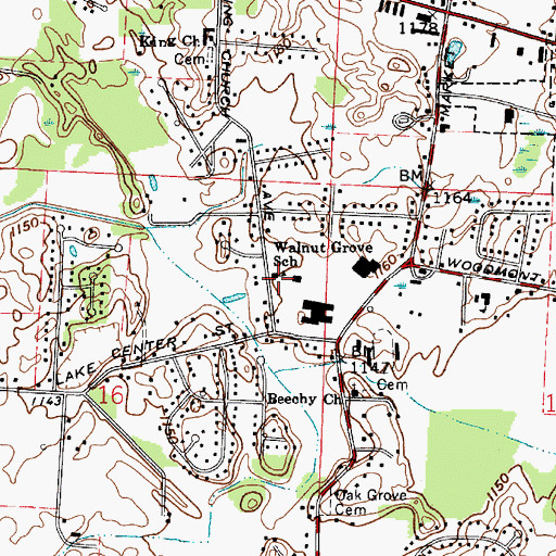 Topographic Map of Walnut Grove School, OH