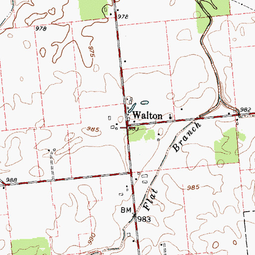 Topographic Map of Walton, OH
