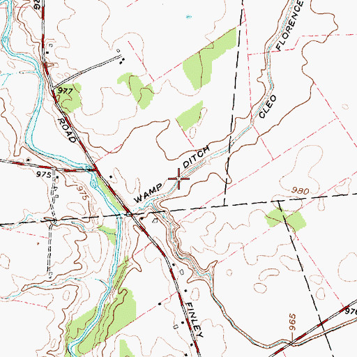 Topographic Map of Wamp Ditch, OH