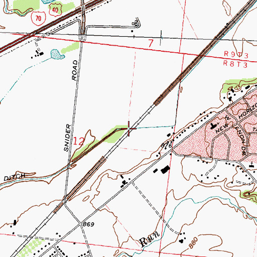 Topographic Map of Warden Ditch, OH