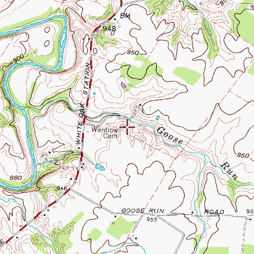 Topographic Map of Wardlow Cemetery, OH