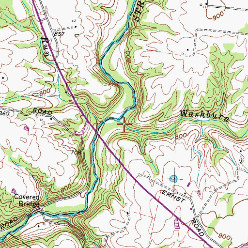 Topographic Map of Washburn Run, OH