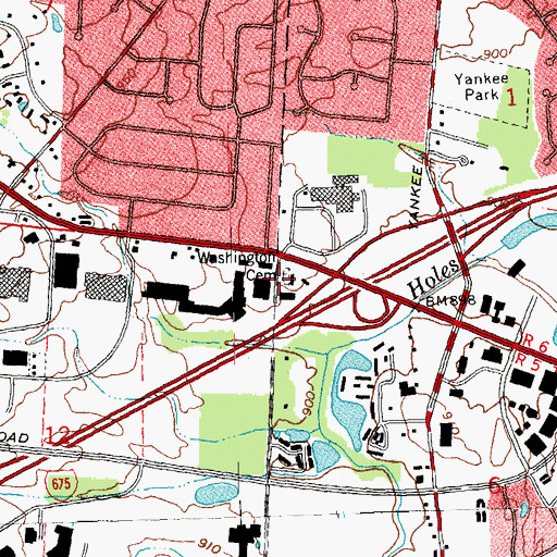 Topographic Map of Washington Cemetery, OH