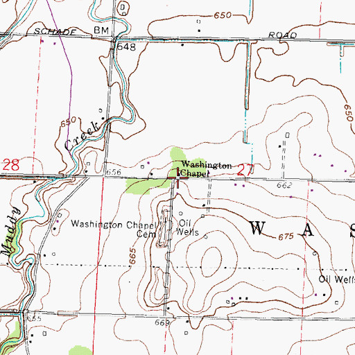 Topographic Map of Washington Chapel, OH