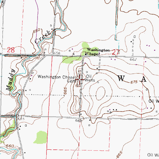 Topographic Map of Washington Chapel Cemetery, OH