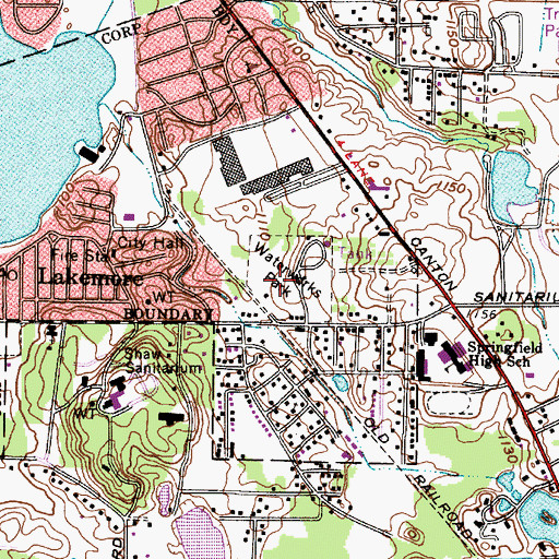 Topographic Map of Waterworks Park, OH