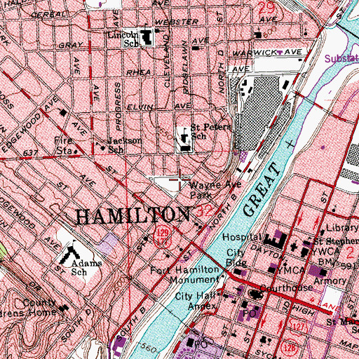 Topographic Map of Sutherland Park, OH