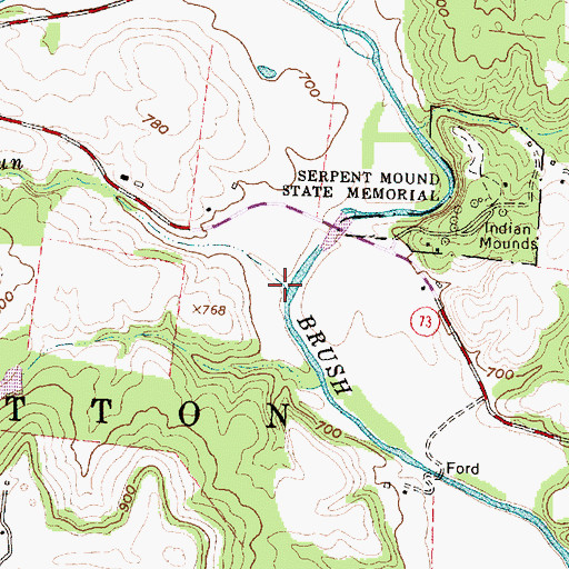 Topographic Map of Weasel Run, OH